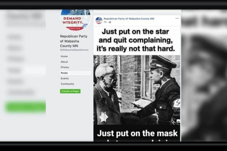 Republican party official in Minnesota resigns after comparing the state’s mask mandate to Nazi Germany.