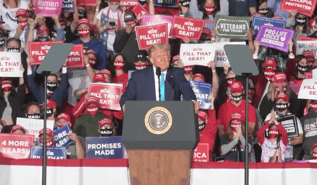 Attendees at Trump's Pennsylvania rally board buses to leave in the middle of his speech.