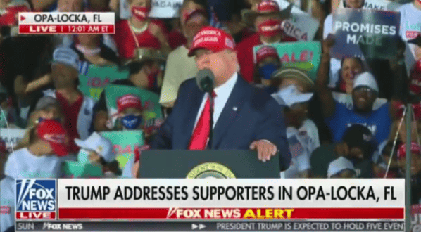 Trump supporters chant "fire Fauci" at Florida rally that violates the county's curfew.