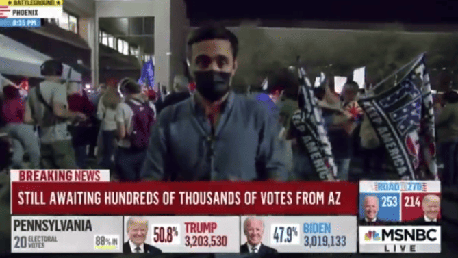 Trump supporters chant "Fox News sucks" at 'count the vote' protest in Arizona.