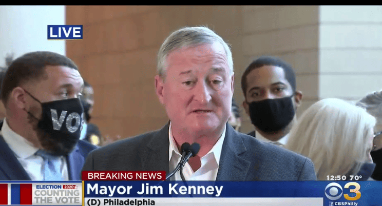 Mayor of Philadelphia tells Trump to "put his big boy pants on" and accept defeat.