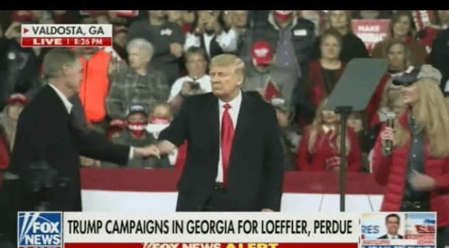 Sens. Loeffler and Perdue only spoke for two minutes at Georgia rally.