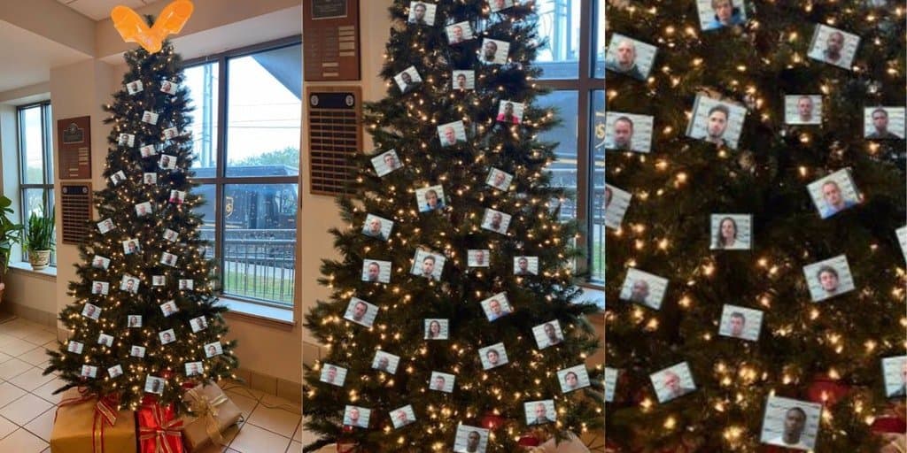 Alabama sheriff's office decorates Christmas tree with "thugshots"