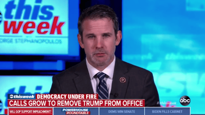 Rep. Adam Kinzinger says Trump resigning "would be the best thing for the country".