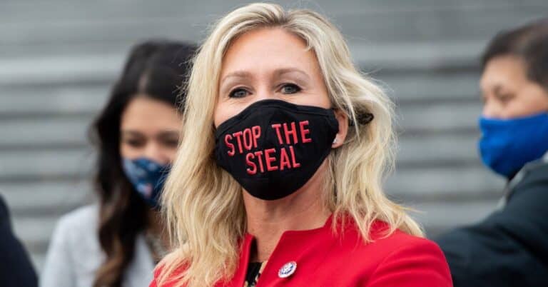 Marjorie Taylor Greene gets standing ovation at GOP meeting.