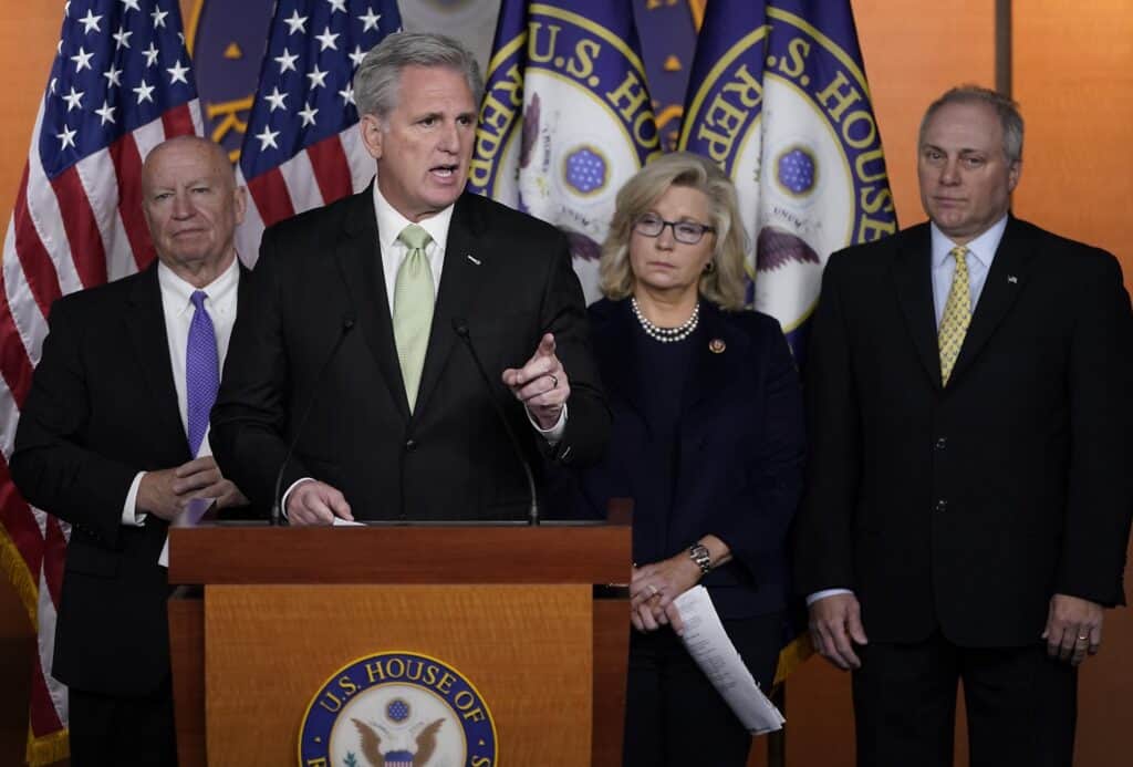 McCarthy, Cheney disagree over Trump attending CPAC.