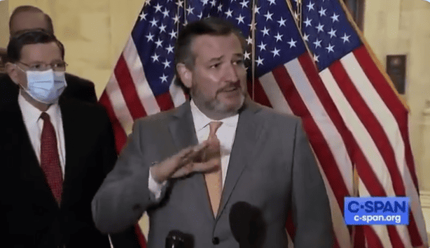 Ted Cruz refuses to wear a mask during press conference, tells reporter to 'step away if you like'