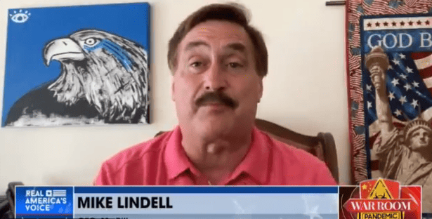 MyPillow CEO Mike Lindell predicts that Trump will be back in office by August.