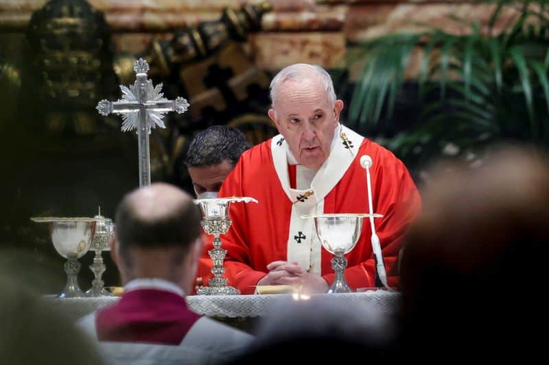 Pope says the devil is taking advantage of the pandemic.