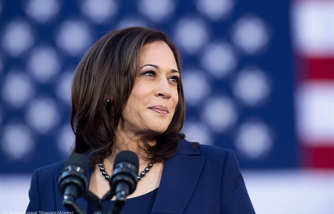 Conservative poll shows Harris leading Trump by 5 points.