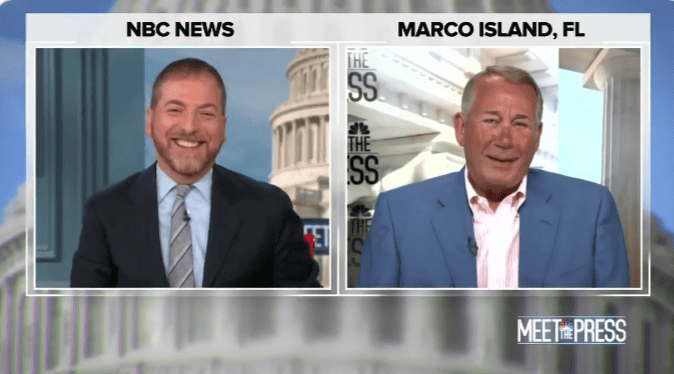 Boehner calls Chuck Todd a "shit" for asking if he will ever run for office again.