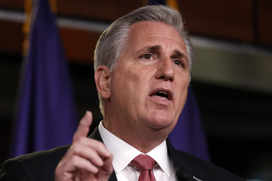 Kevin McCarthy defends Trump's response to the Jan. 6 riot.