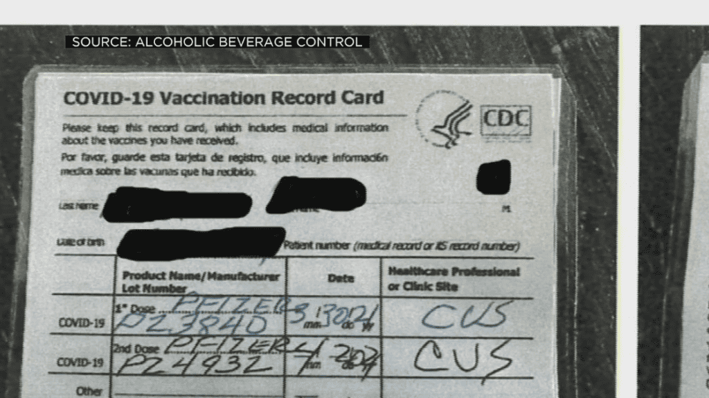 Bar owner arrested for selling fake vaccination cards.