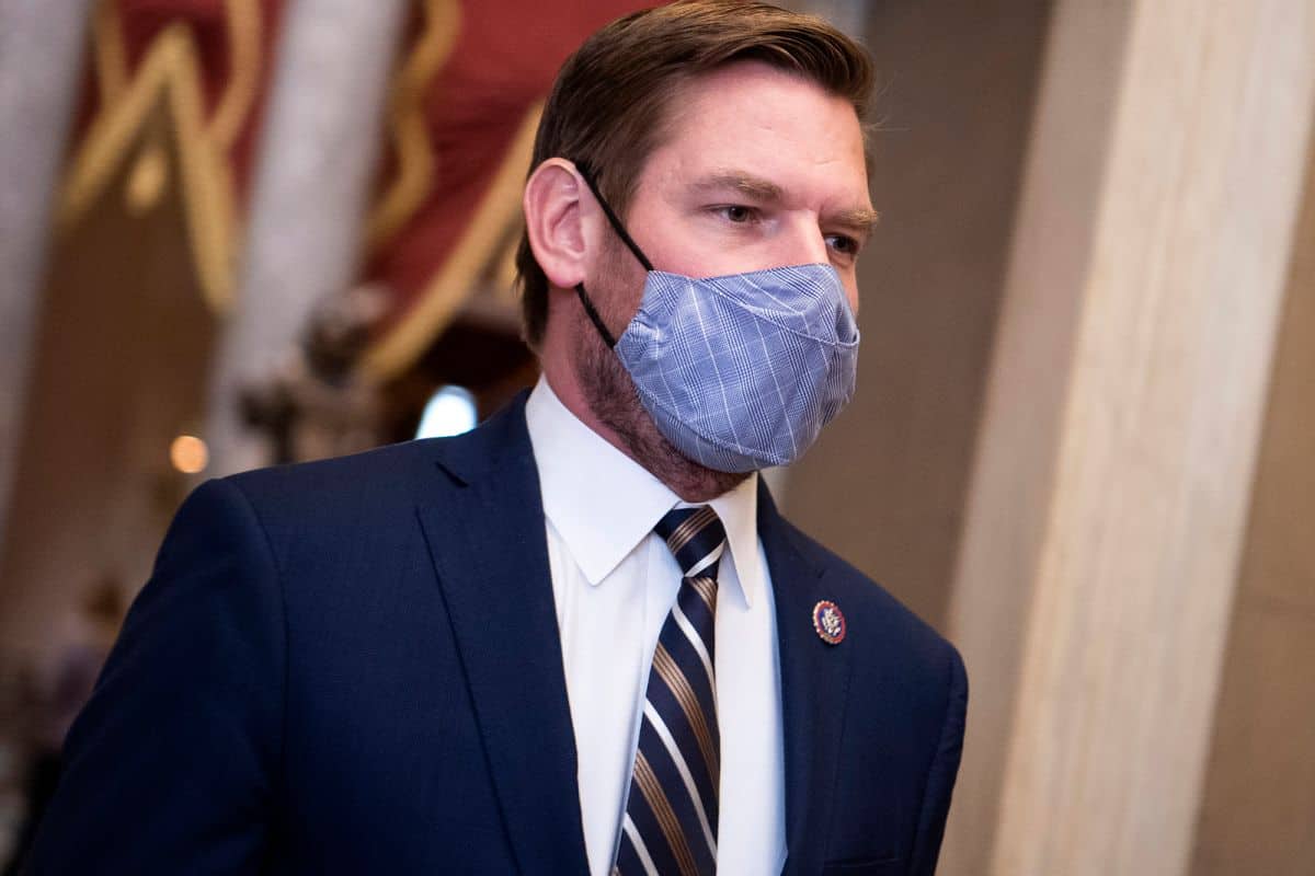 "Don't tell me what to f*going do": Eric Swalwell, Marjorie Taylor Greene staffer clash over masks.