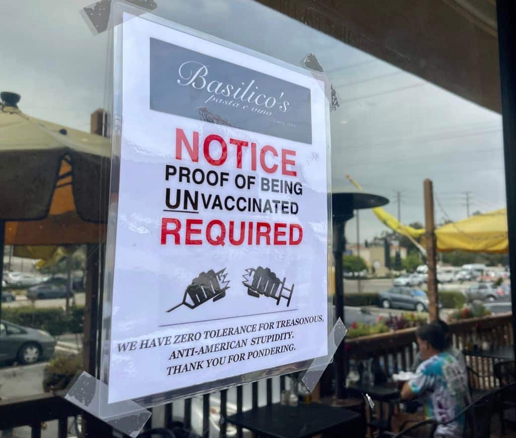 Anti-vaxxer restaurant in California took PPP loan while rejecting covid safety guidelines.