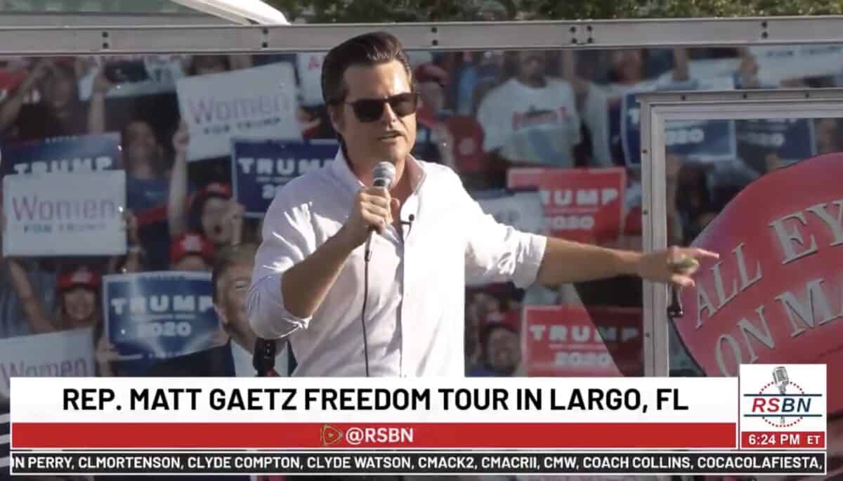 Matt Gaetz says his brain is affected by the 'Florida variant'.