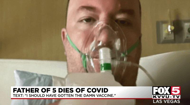 Las Vegas man dies from COVID after texting his wife, "I should have gotten the damn vaccine.”