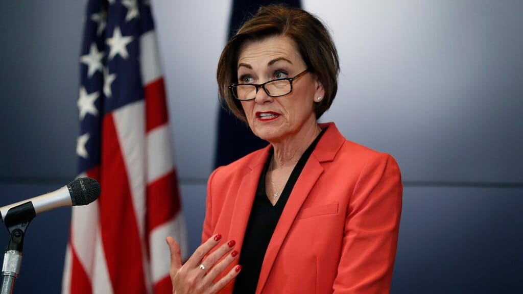 Iowa Gov. Kim Reynolds blames unvaccinated immigrants for covid surge.