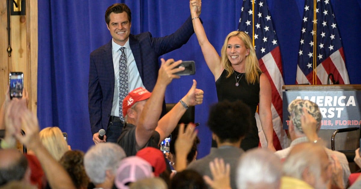 Hotel cancels Matt Gaetz and Marjorie Taylor Greene's America First rally, 'we just want to stay clear of that'