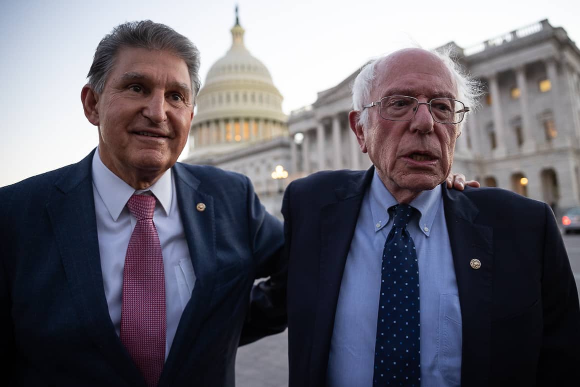 Joe Manchin says he's "comfortable" with not passing Biden's spending plan in heated close door disagreement with Sen. Sanders, report says.