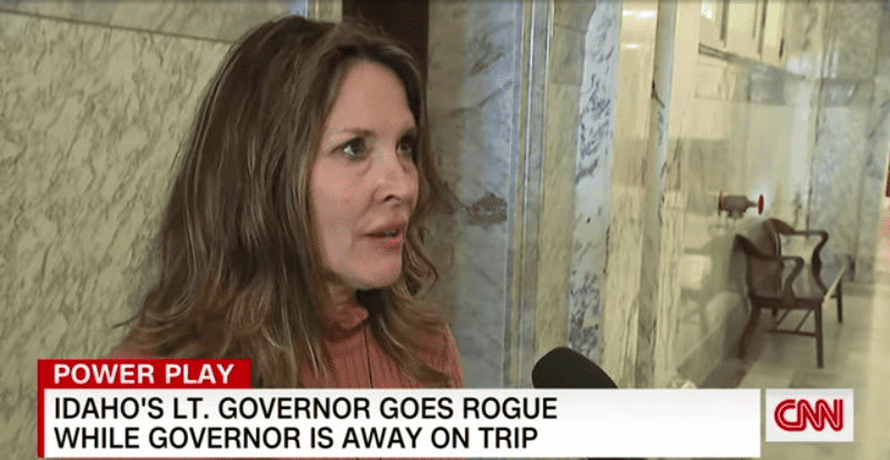 Idaho lietenant governor walks out of CNN interview when questioned about going rogue.