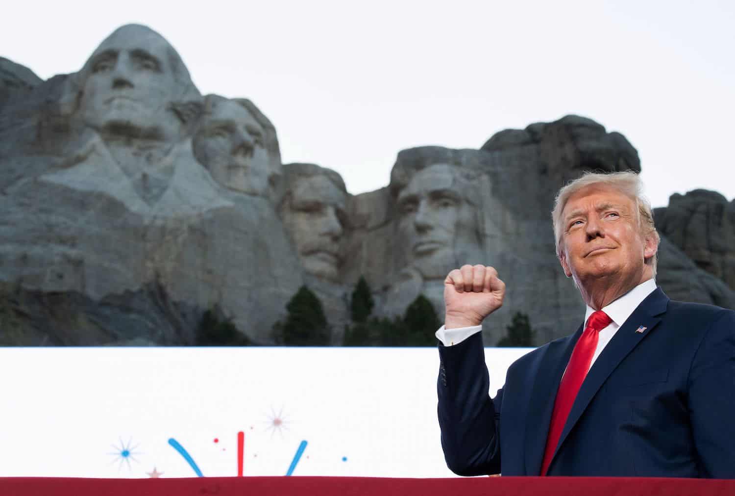 Trump has a sculpture of Mount Rushmore with his face added in his office at Mar-a-Lago.