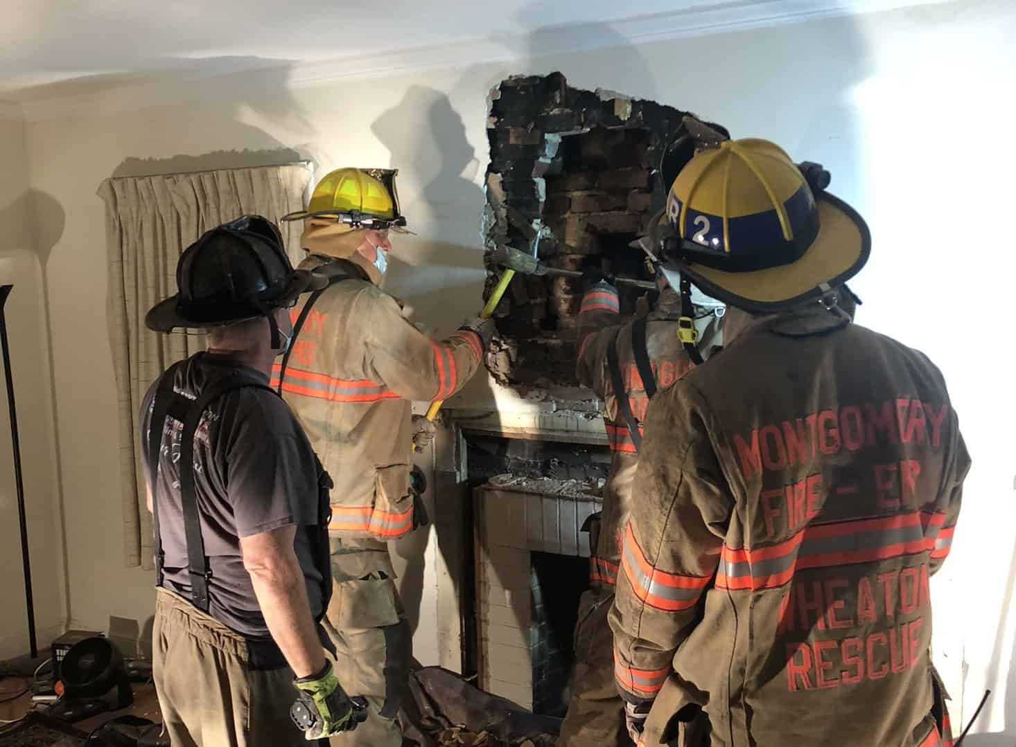 Would-be burglar gets stuck in chimney and had to be rescued.