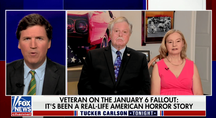 Tucker Carlson repeatedly interviewed an Oath Keeper charged with seditious conspiracy over Jan. 6.