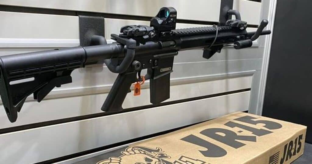 Gun manufacturer launches 'JR-15' an assault rifle for kids, says it “operates just like Mom and Dad’s gun”.