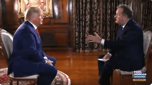 Trump storms out of Piers Morgan interview after he was pressed on election lies.