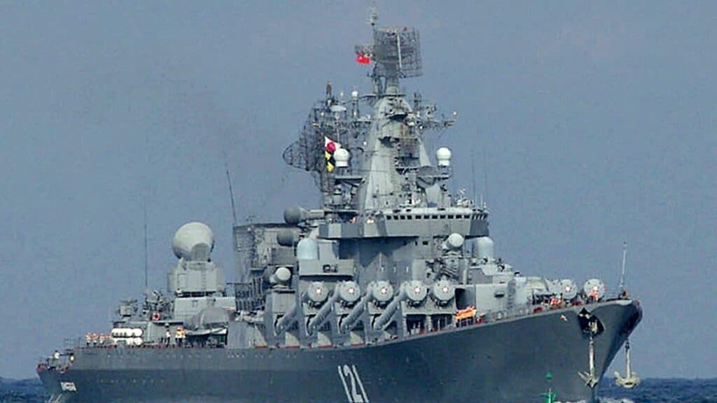 The flagship of Russia's Black Sea fleet was badly damaged by ammunition blast.