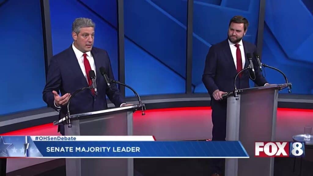 Tim Ryan calls JD Vance an "ass kisser" in Ohio Senate debate.