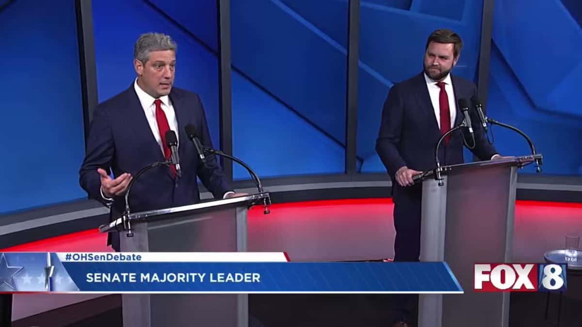 Tim Ryan calls JD Vance an "ass kisser" in Ohio Senate debate.