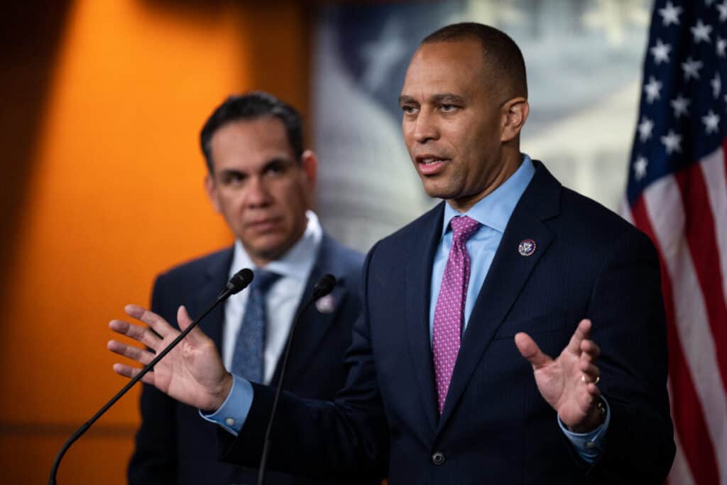 Rep. Hakeem Jeffries announces bid for House Democratic leader.