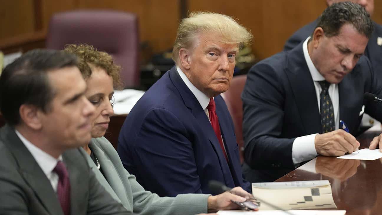 Trump claims courthouse workers were crying and telling him "I'm sorry" during arraignment.