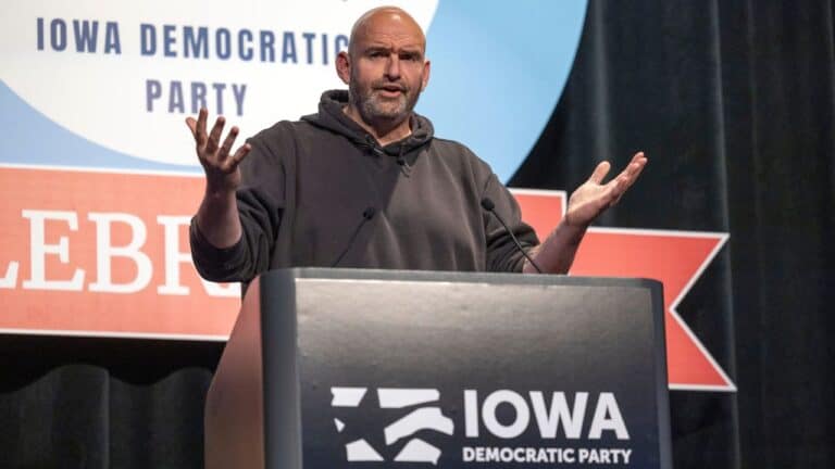Fetterman swipes at Newsom over White House speculation.