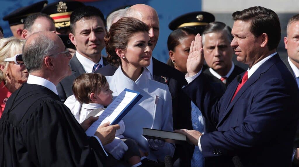 DeSantis aides scrambled to buy a Bible on Amazon before his inauguration because he didn't own one, report says.
