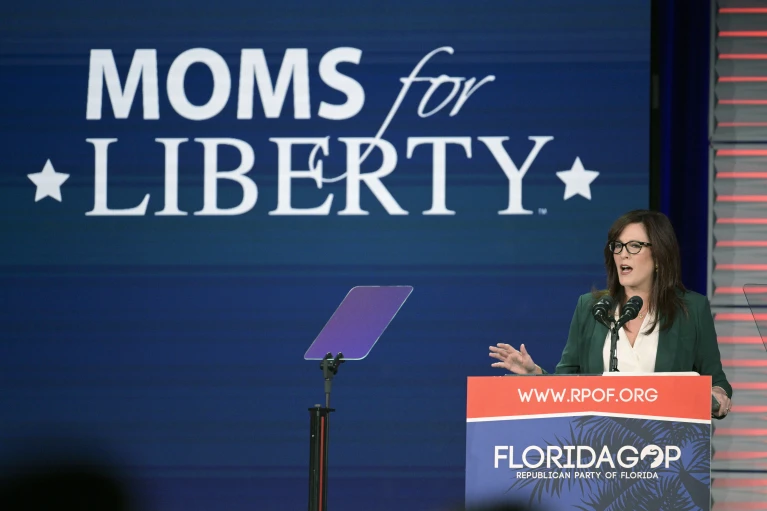 Just one 'Moms for Liberty' supporter showed up at Florida meeting.