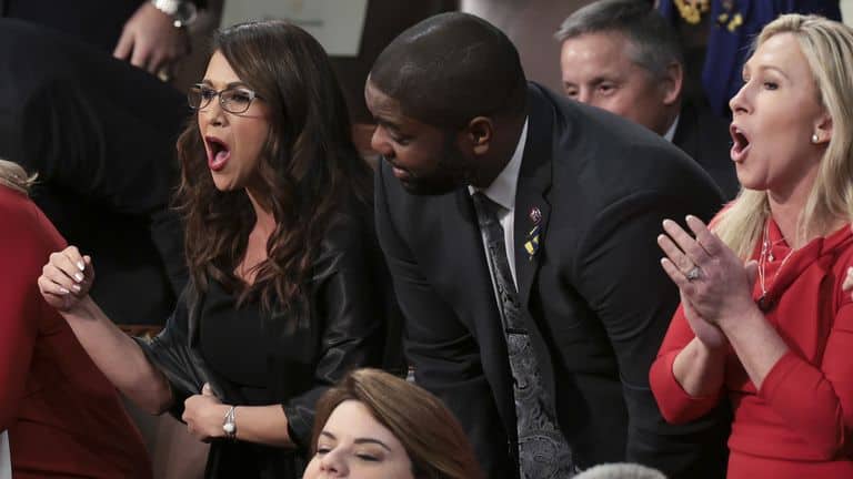 Marjorie Taylor Greene dismisses Johnson's call for decorum during SOTU.