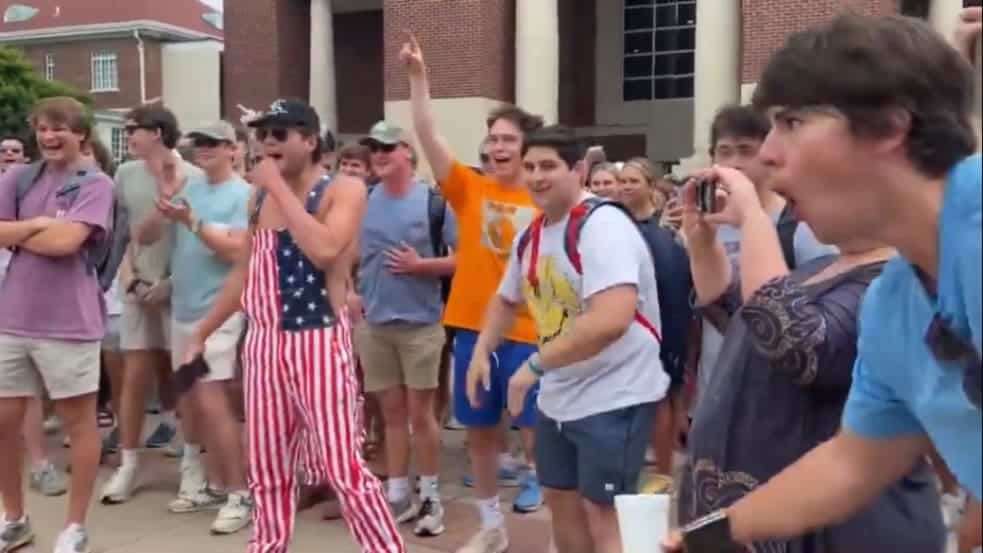 Fraternity expels Ole Miss student seen in viral video mocking Black protester with monkey noises.