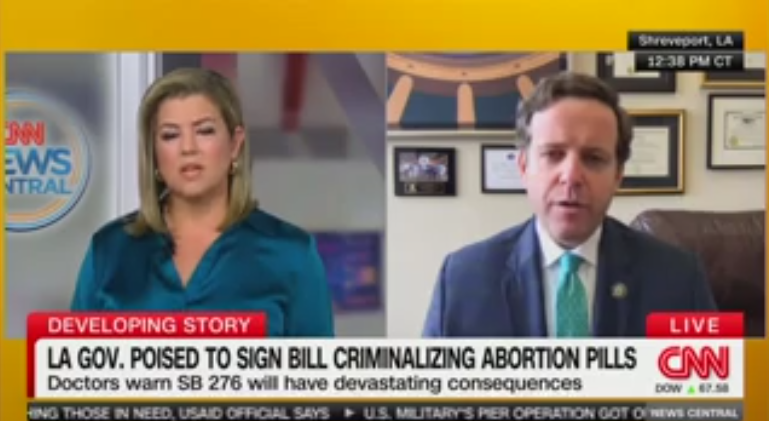 CNN host confronts Louisiana senator about the state's high maternal mortality rate as lawmakers restrict access to abortion pill.