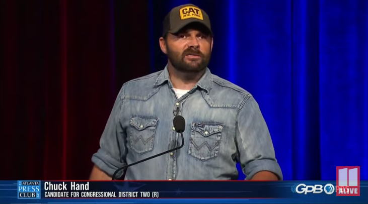 Convicted Capitol rioter turn Republican House candidate walks off stage during debate.