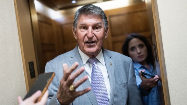 Joe Manchin considers re-registering as a Democrat to challenge Harris for the party’s presidential nomination.