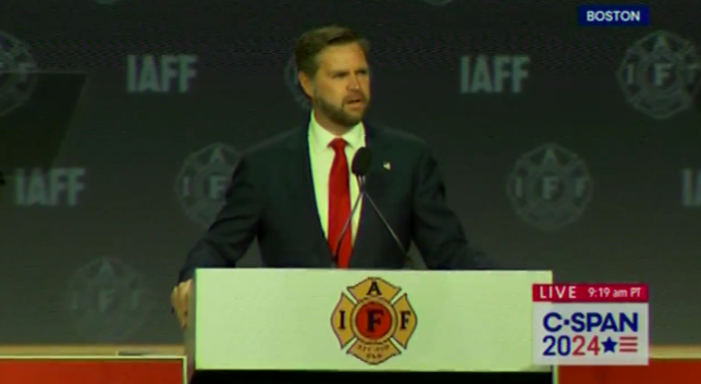 JD Vance booed by firefighters.