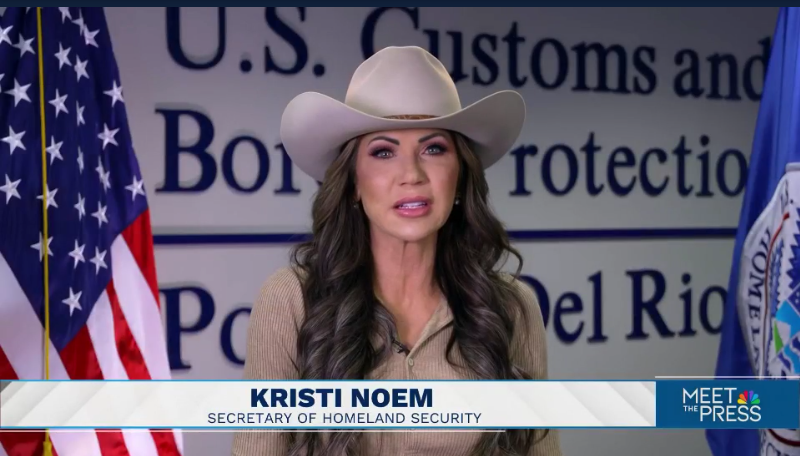 Kristi Noem doesn’t rule out holding migrant women and children at Guantanamo Bay.