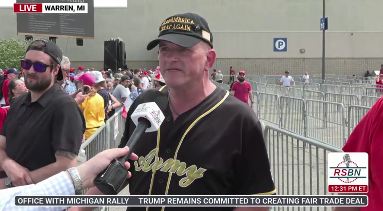 MAGA supporter delivers bonkers conspiracy theory about Trump, the Queen, the Pope, Putin and a soccer ball.