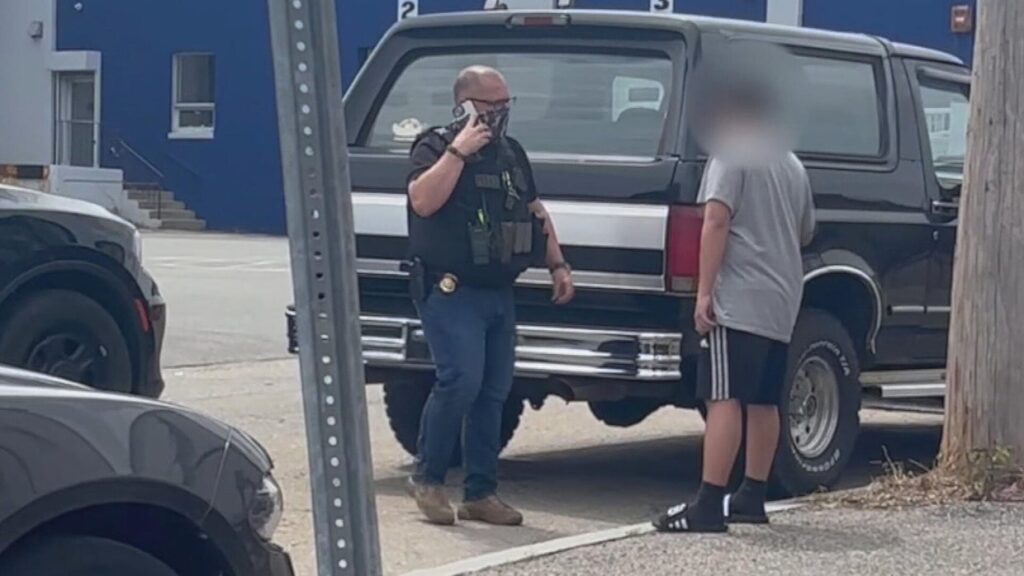 Boy left alone on a Waltham, Massachusetts sidewalk after the adult he was with was taken into custody by ICE agents.