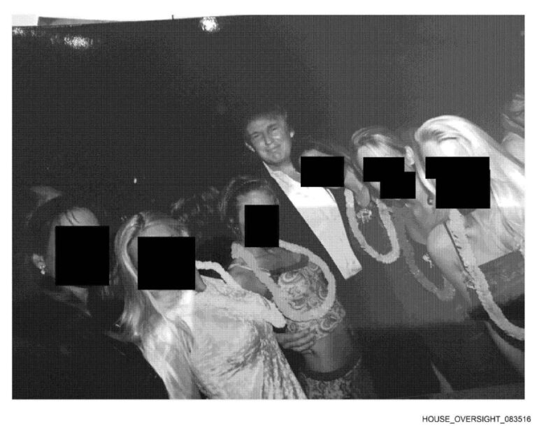Trump pictured with girls in new trove of Epstein documents.