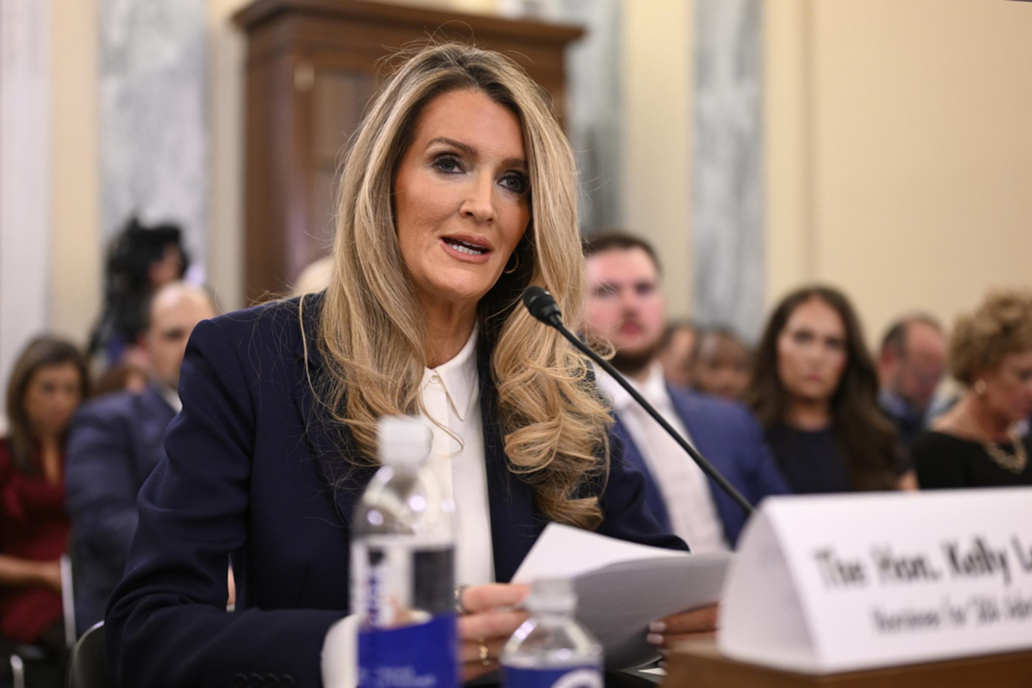 Loeffler claims Trump will not “pardon” criminals.
